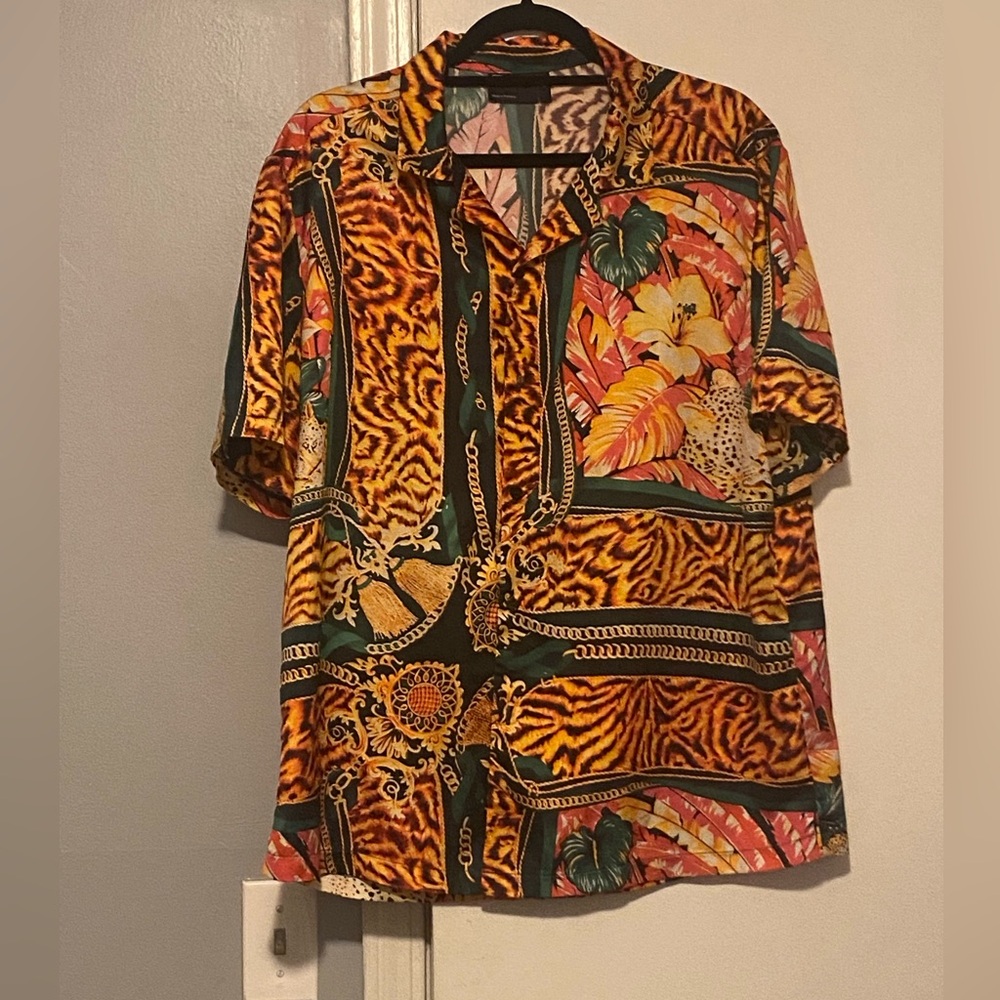 ASOS Men Medium Orange Colorful Shirt
